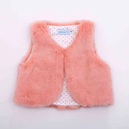 Bebek Kız Yelek Kız Giysileri Yelek Çocuk Faux Kürk Ceket Yüksek Kalite 210515