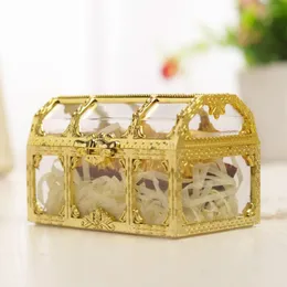 Prezent Wrap Treasure Chest Candy Box Wedding Favor Mini Pudełka Klasa Plastikowa Przezroczysta Biżuteria Stoage Case Rh32160