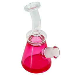 Pink Glass Water Pipe Glass Bong Glass Beaker Metal Bowl Ash Catcher Dab Oil Bubbler Mini Water Bong with fozen gel