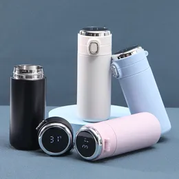 Smart Kids Stainless Steel Pea Thermos Tumbler Water Bottle Temperature Display Bounce Lid Vacuum Flask Coffee Cup Sublimation Blank Customize LOGO 10/13.5 Oz TE0041
