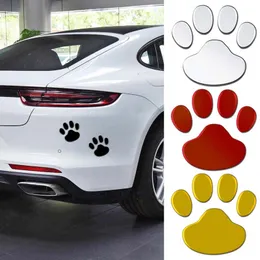 2Pcs/Set 3D Animal Dog Cat Bear Foot Prints Sticker Waterproof Cool Design Paw Footprint Cute Decal Stickers For Car Truck Door Laptop Motobike Notepad