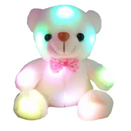 Plysch Dock Ledd Färgglada Flash Light Bear Animals Stuffed Leksaker Storlek 20cm - 22cm Björnar Presentförmåga Julklappar Alla hjärtans dag Fyllds Plusys Toy