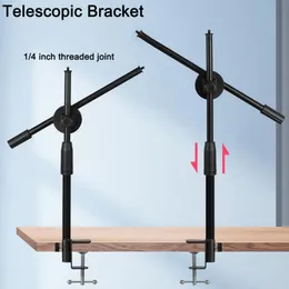 Mikrofonstativ Mic Stand skrivbordsfäste Telefonstativ Boom Arm Justerbar 3/8 1/4 tums skruv Live Utrustning