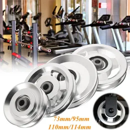 73/95/110/114mm Diameter Universal Aluminium Alloy Wearproof Bearing Pulley Wheel Cable Home Gym Sport Machine Fitness Equipment Part Accessories Wheels Club Diy