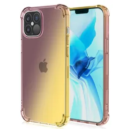 Cell Phone Cases Mobile Phone Cases For iPhone 15 Pro Max 14 Plus 13 Mini 12 11 Air Cushion Gradient Clear Transparent Shockproof Soft Rubber TPU Silicone Cover KTL1