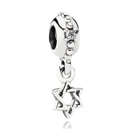 New Arrival 925 Sterling Silver Hollow Six-pointed Star Dangle Charms Fit European Charm Bracelet Fashion Women Wedding Engagement Jewelry Accessories
