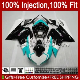 Karosserieeinspritzung für DUCATI 848 1098 1198 S R 1198R 07 08 09 10 11 12 Karosserie 18Nr Cyan-Verkleidung