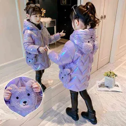 Children's Winter Down Cotton Jacket for Girls Waterproof Coat Thicken Snowsuit Kids Clothes Waterproof Parka 3-14 Year 211111