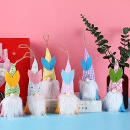 6st / set handgjorda påsk gnomes prydnad färgglada hängande dvärg för träd dekoration vårparty barn favoriserar