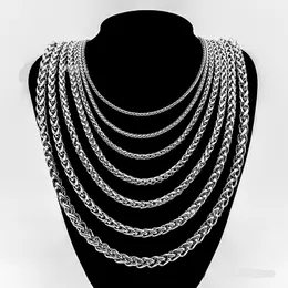 Stainless Steel Keel Chain Flower Basket Necklaces Silver Black Gold Punk Gothic Biker Large Thin Thick Necklace For Men Women Wide 2mm 3mm 4mm 5mm 6mm width