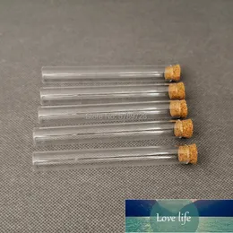 12pcs/lot Lab 13x100mm Flat bottom Clear Glass Test Tube With Cork Wooden Stoppers for School Laboratory experiment