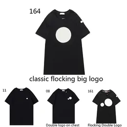 Classic Flocking Label mens t shirt Embroidered Label tee France Luxury Brand shirts Size S--XXL