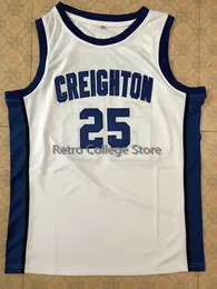 25 Kyle Korver Creighton Bluejays College Högkvalitativ basket Jersey White Retro Classic Herr Sömt Anpassat nummer och namntröjor