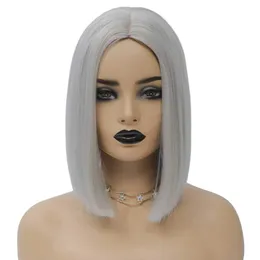 Blond peruk Short Bob Wigs For Women Middle Part Heat Motent Synthetic Bob Wig Cosplay Costume Daily PartyFactory Direct