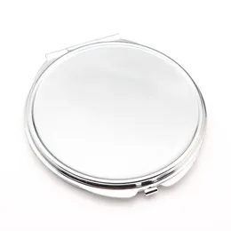 Blank 70mm * 70mm Kompakt Speglar Silver Cosmetic Pocket Mirror Case för DIY Personifiera gravyr