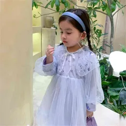봄 도착 소녀 긴 소매 공주 드레스 아이 한국 디자인 칼라 210528