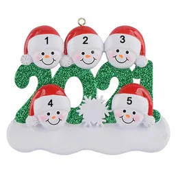15% OFF Resina Família personalizada de boneco de neve de 4 ornamento de árvore de Natal Presente personalizado para mãe pai miúdo avó 70920A 2021