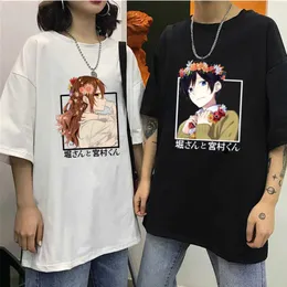Hori San to Miyamura Kun Short Sleeve O-neck Casual Print Uniex Anime T-shirt Y0809