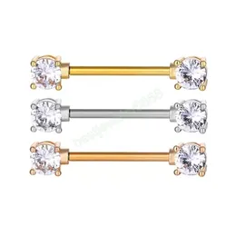 Zircon pärla nippelring 16mm längd kropp smycken mix färger