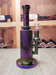 9 "HEADY GLAS BONG WATERROHRER RAINBOW MATTE IRIATENCE-Leiterplatte 14mm Schüssel