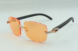 уникальные дизайнерские солнцезащитные очки 3524023, линзы средней ромбовидной огранки, дужки из натурального черного дерева, размер: 58-18-135 мм