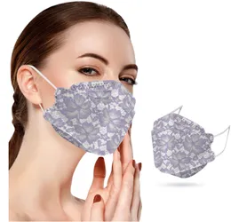 2021 Classic Non-woven Fish mask printed lace Korean mask willow leaf mask adult face masks non-stick lipstick PM2.5