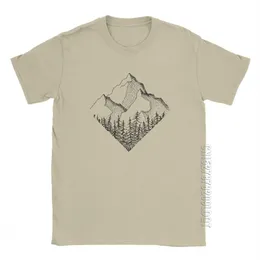 Tシャツ屋外山脈ハイキングTシャツ国立公園綿オスTシャツ基本ティープラスサイズ服210706