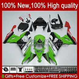 Bodys para Kawasaki Ninja ZX1000C ZX-10R ZX 10R 10 R 1000 CC 08-10 Bodywork Branco Green BLK 56No.26 ZX10 1000CC ZX10R 08 09 10 ZX1000 2008 2008 2010 Kit de Fairing