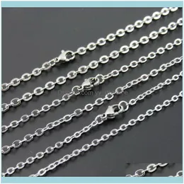 Chains & Pendants Jewelrychains 1.5/2/2.4/M 100Pcs/Set Necklaces Wholesale Men Women Pendant Pure Stainless Steel Clavicle Chain Link Drop D
