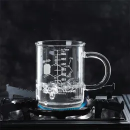 Caffeine Beaker Mug Graduated with Handle Borosilicate Glass Multi-Function Food Grade uring Cup K2V 220311