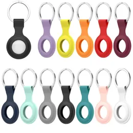Silicone Case for Apple Airtags AirTag Loop Colorful Protective Cover Shell with Key Ring Smart Bluetooth Wireless Tracker Anti-lost Accessories Protector