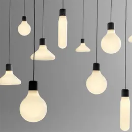 Lampade a sospensione moderne Vetro bianco latte Lampada nordica a LED Decorazioni per soggiorno Lampade a sospensione Apparecchio da comodino Apparecchio per la casa E27