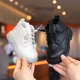 Autumn Winter Baby Martin Boots 1-3-6 Years Toddler Sports Shoes Boys Girls Design Zipper Soft Sole Child 21-30 211022