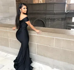 2023 estilo country preto sereia vestidos de dama de honra longo plus size fora do ombro até o chão jardim dama de honra festa de casamento gu2540