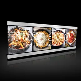 Exibição de publicidade 60x160 cm Slimline Magnetic LED Menu Placas Restaurante Painéis Iluminados com 4 pcs Lightbox unidades de caixa de madeira Embalagem
