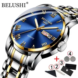 Orologi da uomo Luxury Brand Belushi Classic Gold Orologio da polso maschile Impermeabile Sport Diver Orologio da polso da uomo Relogio Masculino 210527