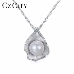 CZCITY Top Quality Trendy Jewelry,Shell Pearl Necklace Pendant, 925 sterling silver jewelry ,fashion necklaces for women