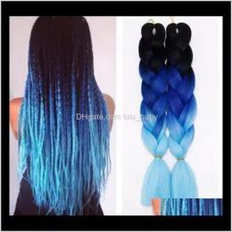 Zf Kanekalon Fashion Braiding Jumbo Braids Wefts Ombre Bulk Synthetic Extension Colors 24Inch 100G 7Ham9 Bulks Uorb3