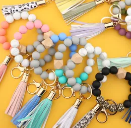 120 sztuk Party Favor Moda Silikonowe Bransoletki Beech Tassel Key Chain Wisiorek Bransoletka Skórzana Biżuteria 14 Styl SN2782