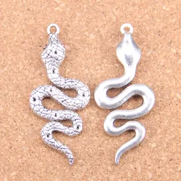 15st Antik Silver Bronze Plated Snake Cobra Charms Pendant DIY Halsband Armband Bangle Fynd 51 * 21mm