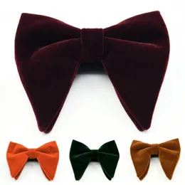 Bow laços moda veludo grande bowties para mulheres mens noivo noivo de casamento magro cor sólida gravatas slim preto cravat acessórios