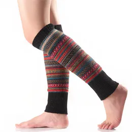 Multicolor Stripe Knee High Leg Warmers Socks Boot Cuffs Toppers Leggings Women Girls Autumn Winter Warm Loose Strumpor Fashion Clothing Will and Sandy