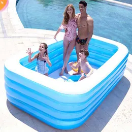 Inflatable Swimming Pool 1.5/1.8/2/2.6/3.05M 3/4 Layers Thickened Outdoor Summer Water Games Inflatable Pools For Adults Kids X0710