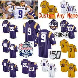 NCAA College Tröjor LSU Tigers 7 Leonard Fournette 22 Clyde Edwards-Helaire 5 Derrius Guice 40 Devin White Custom Football Stitched