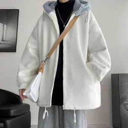 Casaco de lã 2021 Inverno Novos Homens Com capuz Woolen Windbreaker Espessado Moda coreana solta e versátil