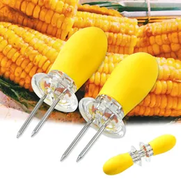 Corn On The Cob Holders BBQ Corn Holders Safe Stainless Steel Meat Fruit Forks 2 pcs/set DH5768