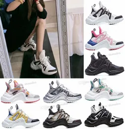 2022 Fashion Casual Shoes Block Archlight ￤kta l￤der Dadsko sneakers Mens kvinnor kvinnor m￤n mesh svart andningsbara b￥gar plattform popul￤ra stylis storlek 35-40 #rbb