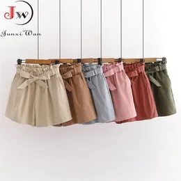 13 Colors Women Bow Casual High Waist Loose Cotton Short Pants Summer Korean Elegant Sweet Girls All-Match Wide Leg Shorts 210719