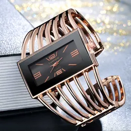 Zegarek damski Luksusowy Moda Rose Gold Bransoletka Bransoletka Zegarek Kobiety Sukienka Zegar Kobiet Lady Girls Wristwatch Relojes H1012