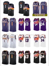 Mens Retro Devin 1 Booker Chris 3 Paul Deandre 22 Ayton Jersey Steve 13 Nash NCAA Basketball Jersey 34 Barkley 1 Booker 3 Paul Shirts